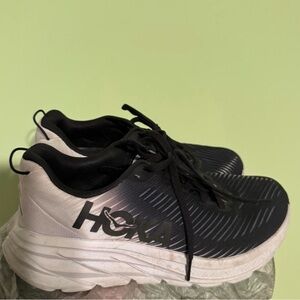 Hoka Black and White Athletic Sneakers